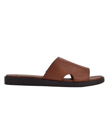 Calvin Klein Men's Ethan Slip on Slide Sandals Brown Size 8