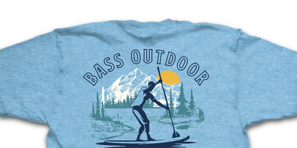 Bass Outdoor Men's Paddled T-Shirt Blue Size Medium