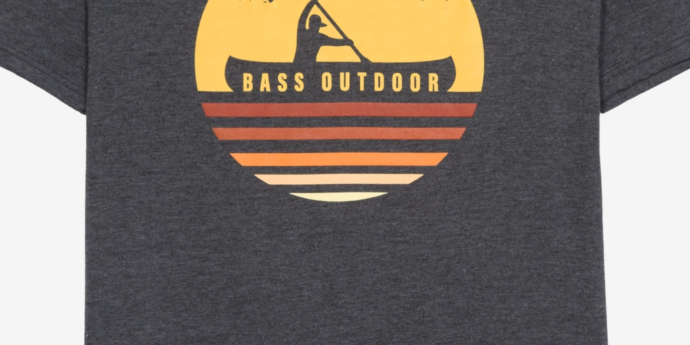 Bass Outdoor Men's Paddled T-shirt Gray Size Small