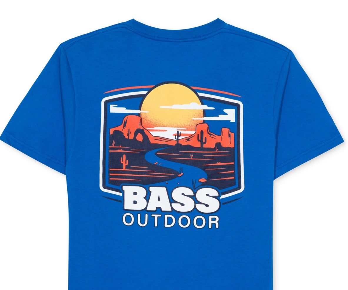 Bass Outdoor Men's Mesa Path T-Shirt Blue Size X-Large