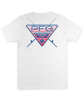 Columbia Men's Performance Fishing Gear Triangle Logo T-Shirt White Size Small