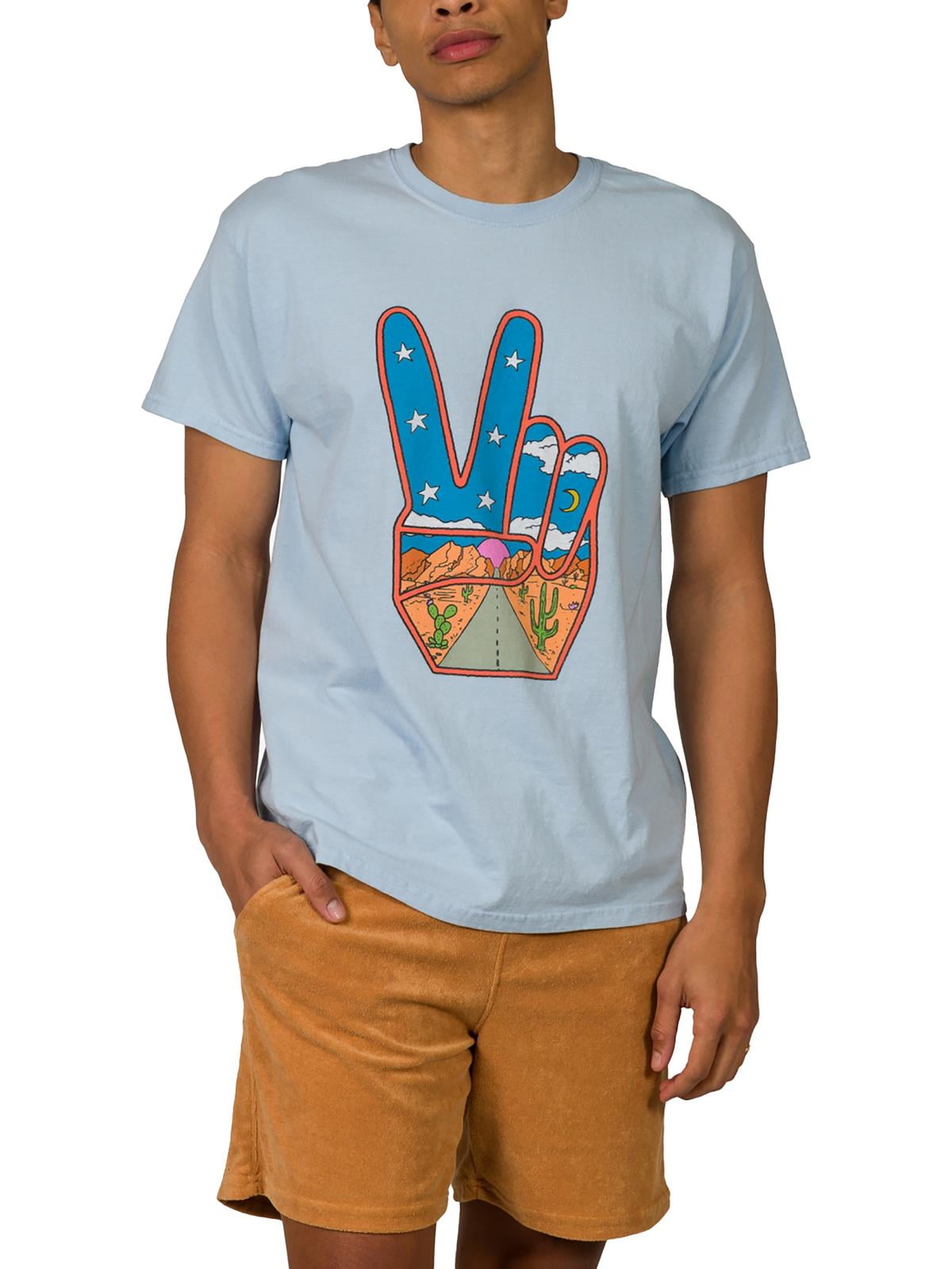 Junk Food Men's Trip In Peace T-Shirt Blue Size Small