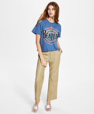 Junk Food Women's Cotton The Beatles Graphic Print Tee Blue Size Large