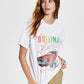 Junk Food Women's Original Mustang Graphic Print Tee White Size Large