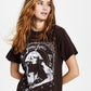 Junk Food Women's Cotton Janis Joplin Concert Graphic Print Tee Brown Size Small