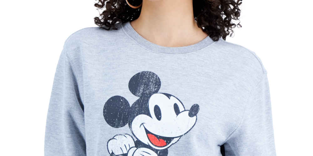 Disney Junior's Mickey Mouse Graphic Pullover Top Gray Size Small