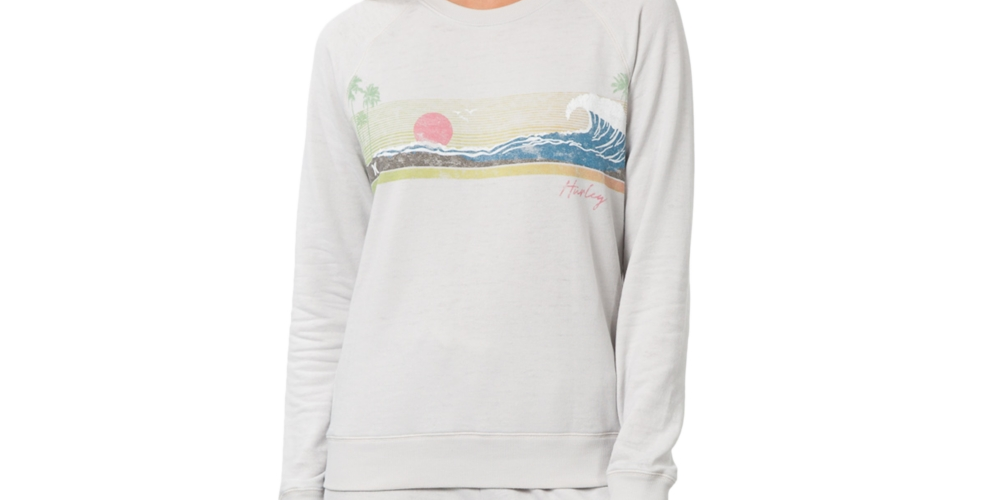 Hurley Junior's Wavez Burnout Fleece High Rise Joggers Gray Size Small