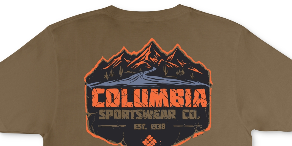 Columbia Men's Journey Mountain Logo Graphic T-Shirt Brown Size Small