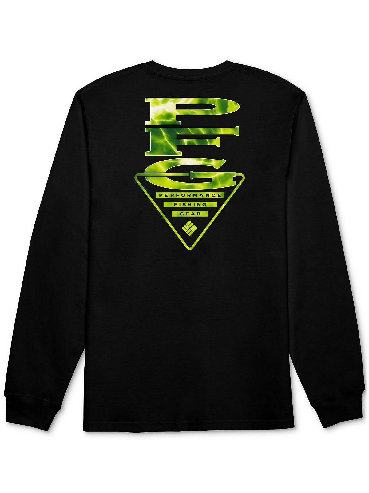 Columbia Men's Classic Fit Vertical Logo Graphic Long Sleeve T-Shirt Black Size X-Large