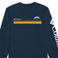 Columbia Men's Classic Fit Stripe Logo Graphic Long Sleeve T-Shirt Blue Size Small