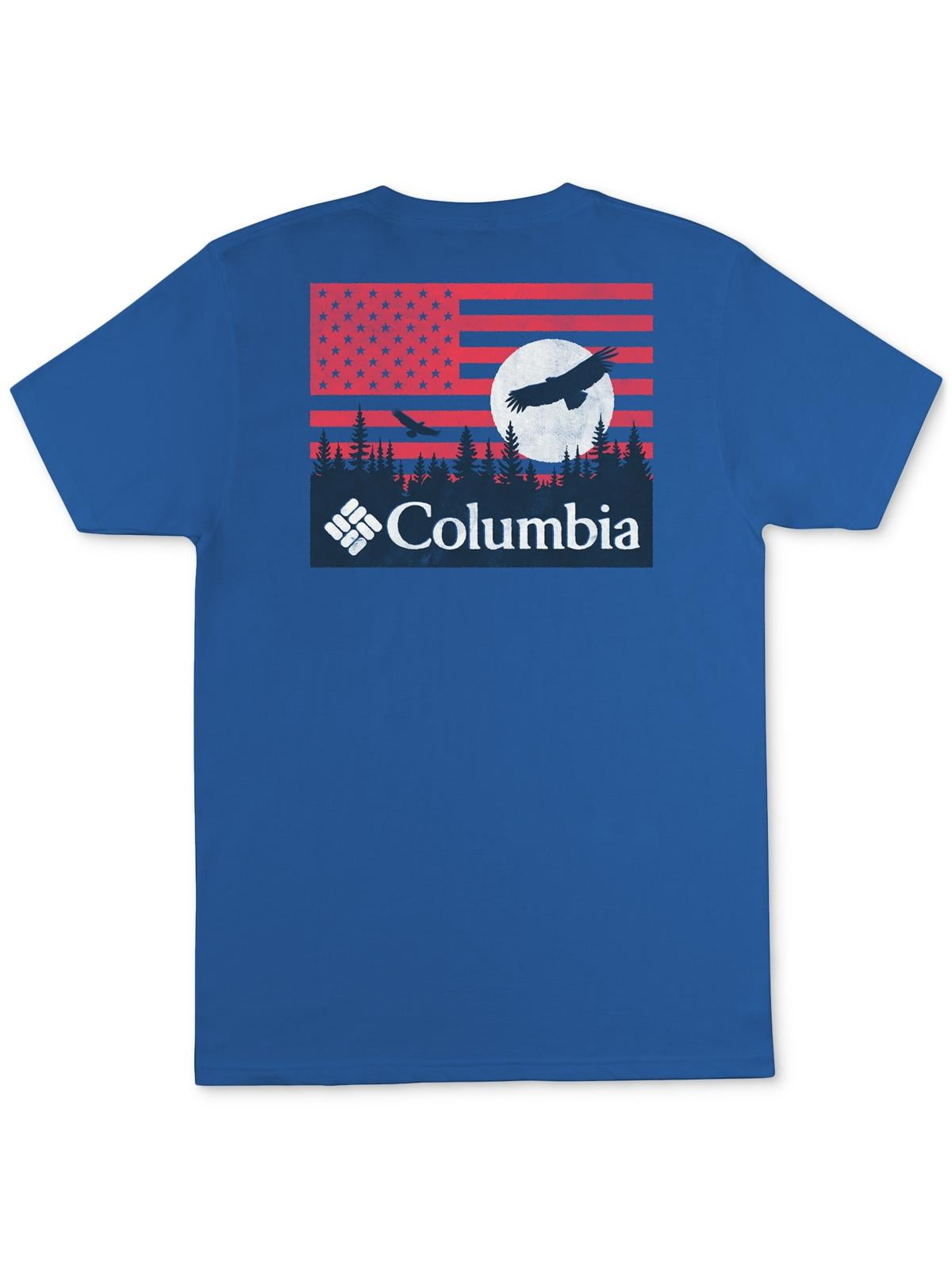 Columbia Men's Cotton Crewneck Graphic T-Shirt Blue Size Large