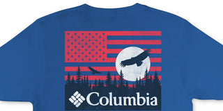 Columbia Men's Cotton Crewneck Graphic T-Shirt Blue Size Large