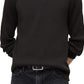 John Varvatos Men's Waffle Knit Cotton Long Sleeve Top Black Size Medium