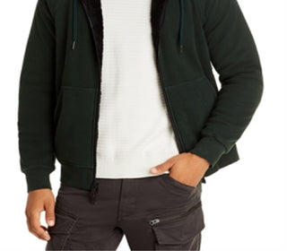 John Varvatos Men's Trenton Sherpa Lined Hoodie Green Size Medium