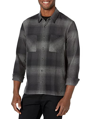 John Varvatos Men's Regular Fit Cotton Button Up Shirt Black Size X-Large