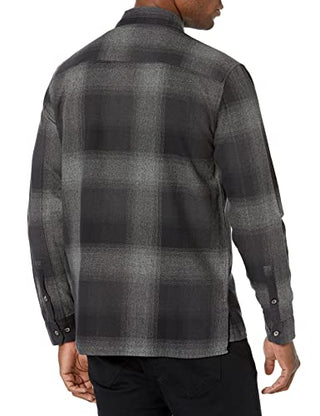 John Varvatos Men's Regular Fit Cotton Button Up Shirt Black Size X-Large