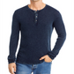 John Varvatos Men's Memphis Waffle Henley T-Shirt Blue Size X-Large