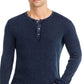 John Varvatos Men's Memphis Waffle Henley T-Shirt Blue Size X-Large