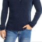 John Varvatos Men's Memphis Waffle Henley T-Shirt Blue Size X-Large