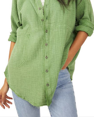 Free People Women's Summer Daydream Tunic Shirt Green Size X-Small