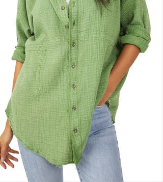 Free People Women's Summer Daydream Tunic Shirt Green Size Large