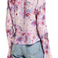 Free People Women's Venice Floral Tie Front Top Purple Size Small