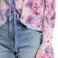 Free People Women's Venice Floral Tie Front Top Purple Size Small