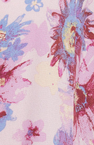 Free People Women's Venice Floral Tie Front Top Purple Size Small