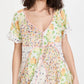 Free People Women's Wildflower Patchwork Cotton Minidress Brown Size Medium