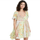 Free People Women's Wildflower Patchwork Cotton Minidress Brown Size Medium