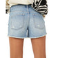 Free People Women's Maggie Distressed Shorts Blue Size 24