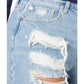 Free People Women's Maggie Distressed Shorts Blue Size 25
