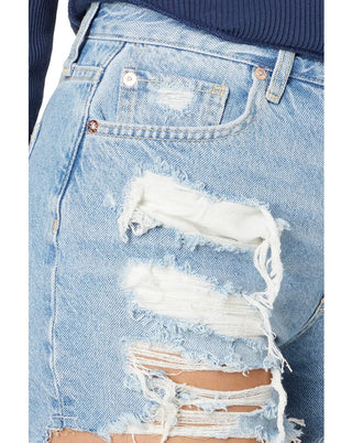 Free People Women's Maggie Distressed Shorts Blue Size 25