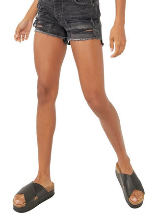 Free People Women's Maggie Distressed Shorts Gray Size 26