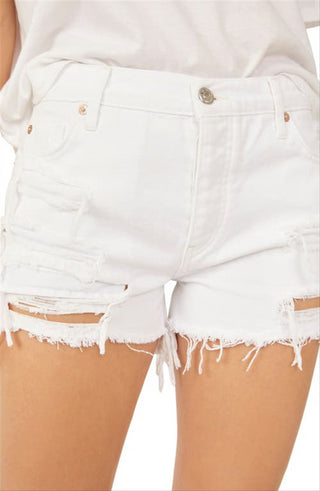 Free People Women's Maggie Distressed Shorts White Size 29