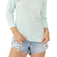 Free People Women's Batter Up Cotton Tee Green Size Small