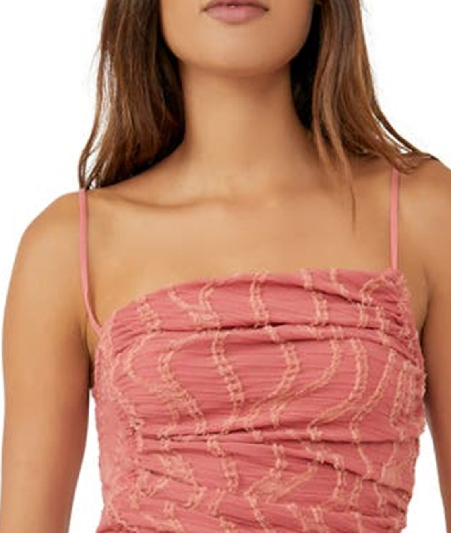 Free People Women's Sand Dunes Fringe Camisole Red Size Medium