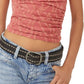 Free People Women's Sand Dunes Fringe Camisole Red Size Medium