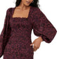 Free People Women's Smock It To Me Long Sleeve Minidress Black Size Medium
