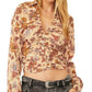 Free People Women's Got You Print Crop Top Brown Size Medium