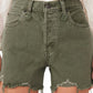 Free People Women's Makai Ripped Cutoff Denim Shorts Green Size 29