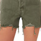 Free People Women's Makai Ripped Cutoff Denim Shorts Green Size 29