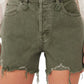 Free People Women's Makai Ripped Cutoff Denim Shorts Green Size 30