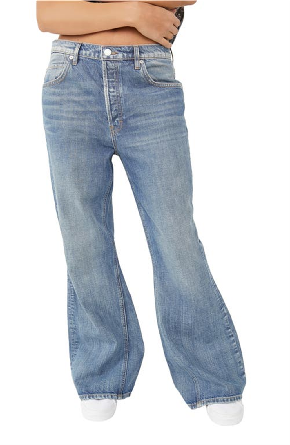 Free People Women's New Dawn Flare Jeans Blue Size 30