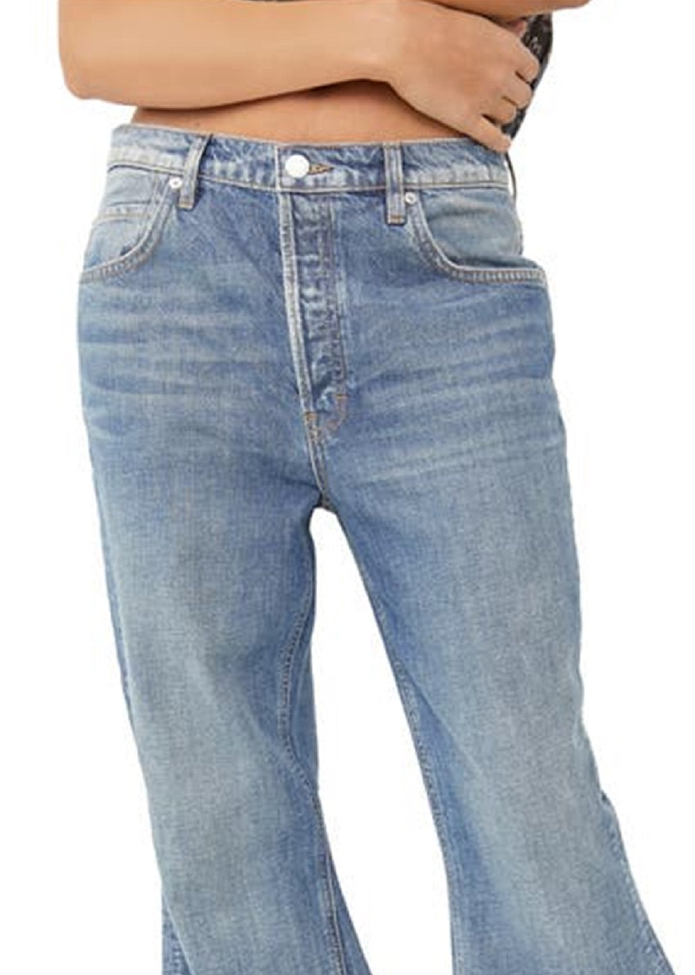 Free People Women's New Dawn Flare Jeans Blue Size 30