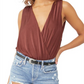 Free People Night Owl Bodysuit in Nutmeg Size S