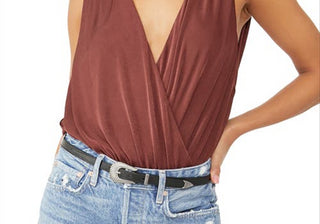 Free People Night Owl Bodysuit in Nutmeg Size S