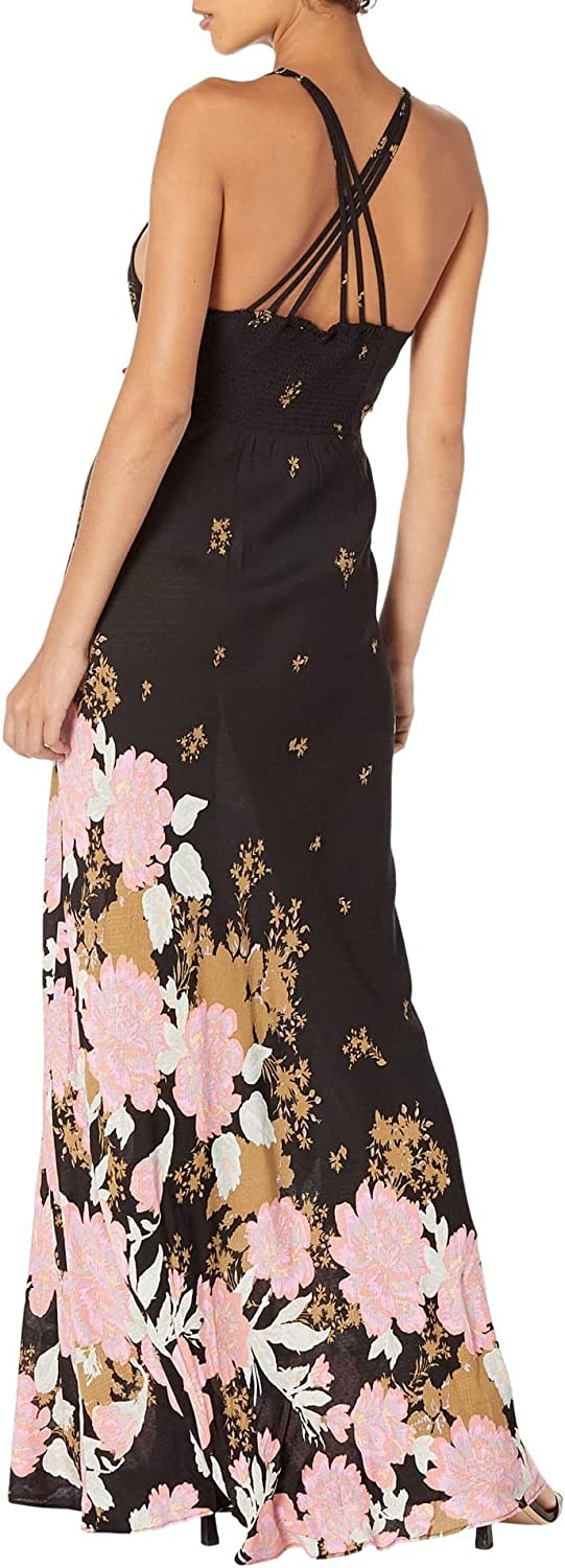Free People Women's Get To You Floral Maxi Sundress Black Size X-Small