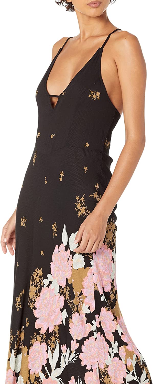 Free People Women's Get To You Floral Maxi Sundress Black Size X-Small