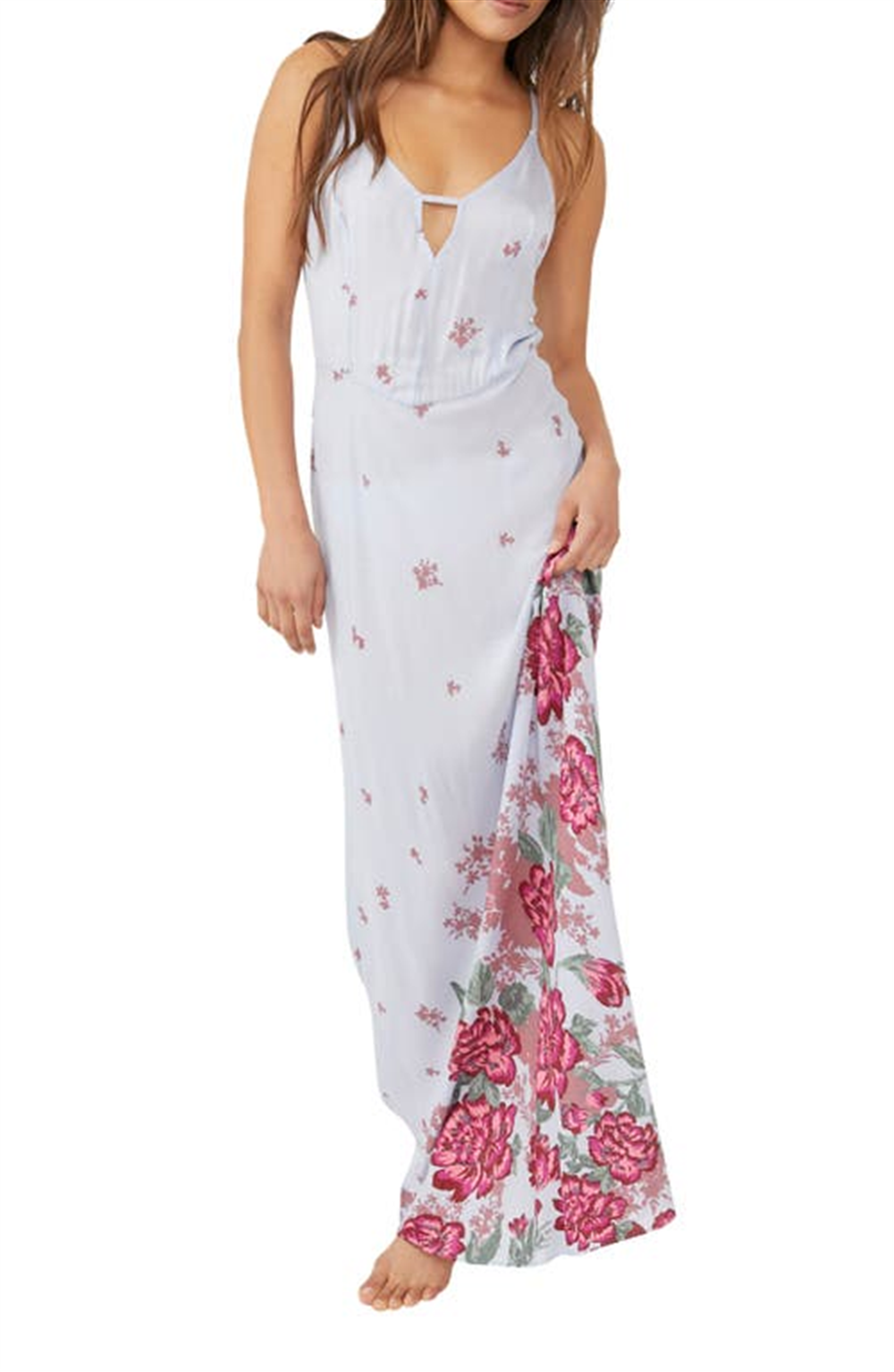 Free People Women's Get To You Floral Maxi Sundress Purple Size X-Large